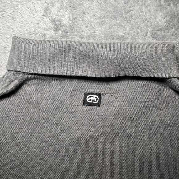Ecko Unltd Y2K Short Sleeve Men's Grey Polo SZ 2XL Embroidered Street Wear - Picture 14 of 16